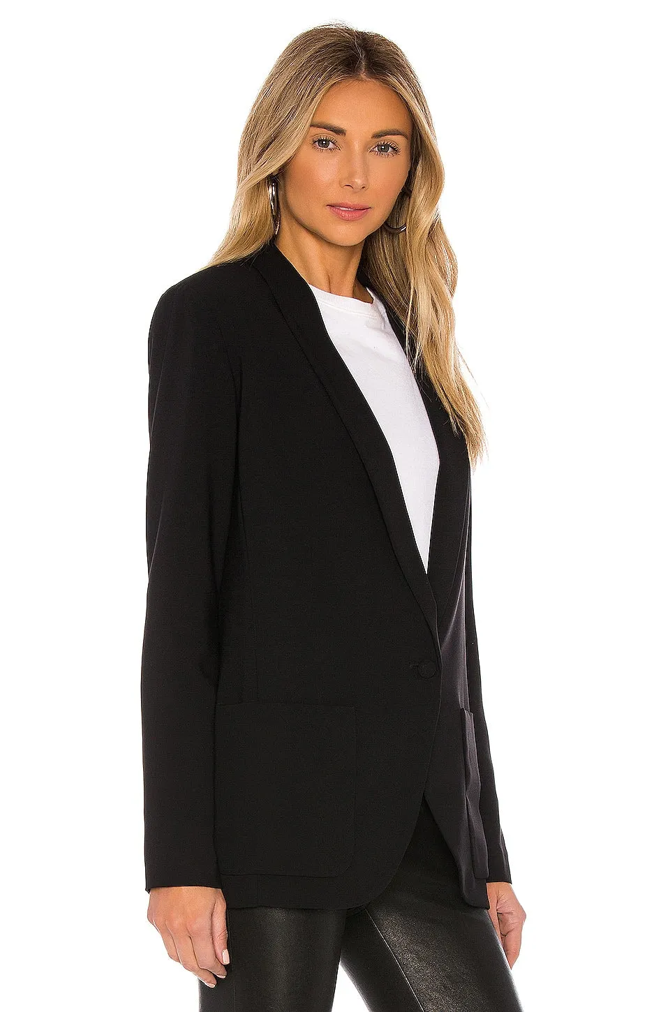 Amanda Uprichard Shawl Collar Blazer, black