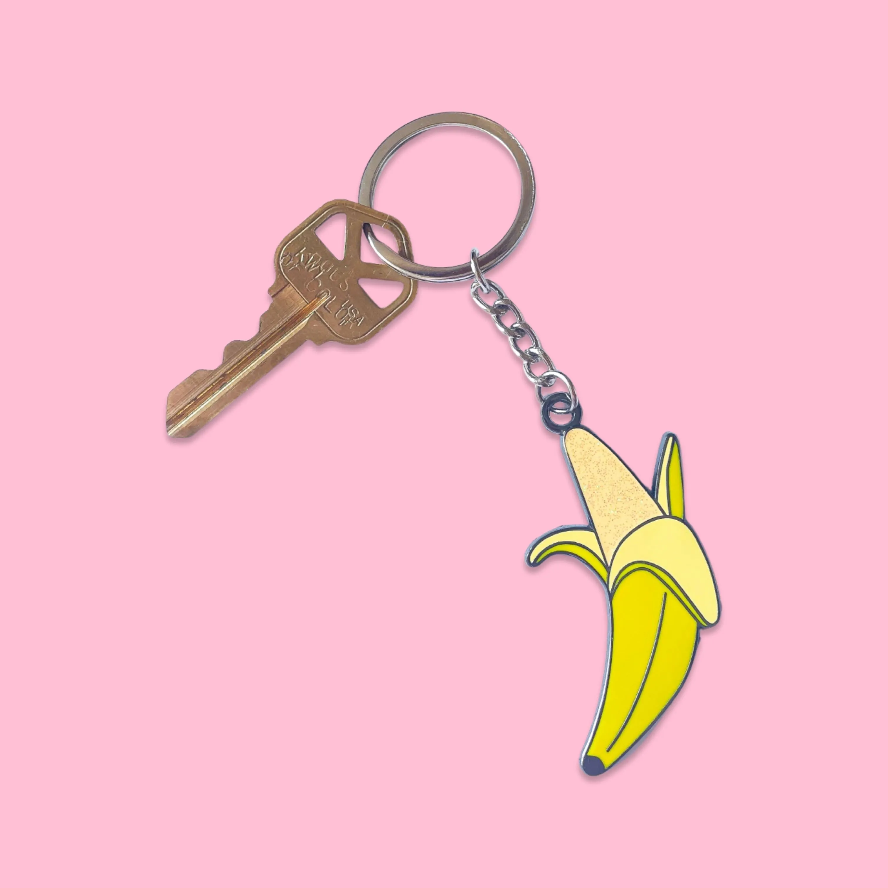 Banana Enamel Keychain