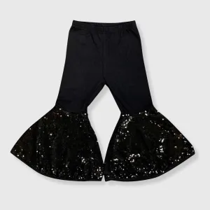 Bell Bottom Black Sequin Pants