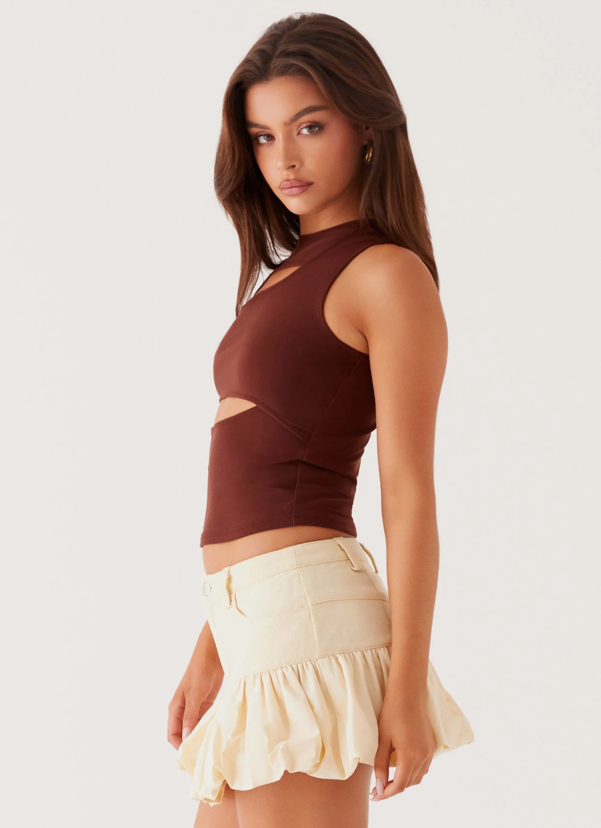 Beyond Cut Out Mesh Top - Hazel Bloom