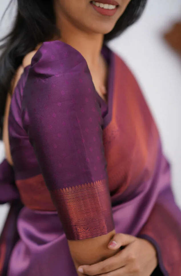 Charming Purple Soft Silk Saree With Eye-catching Blouse Piece