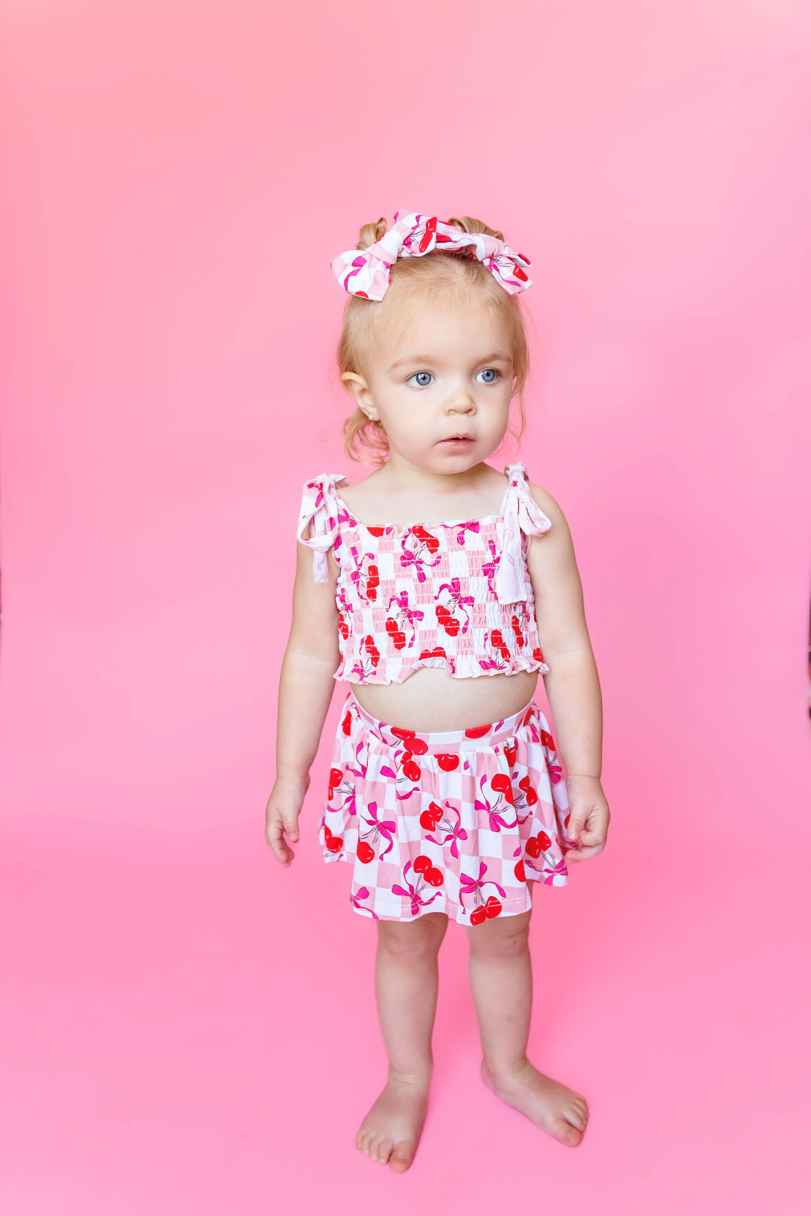 Cherry Sweet Checkers Dream Smocked Skirt Set