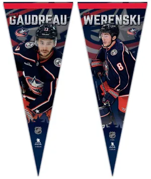 Columbus Blue Jackets Superstars Premium Felt Collector's Pennants (Johnny Gaudreau, Zack Werenski) - Wincraft Inc.