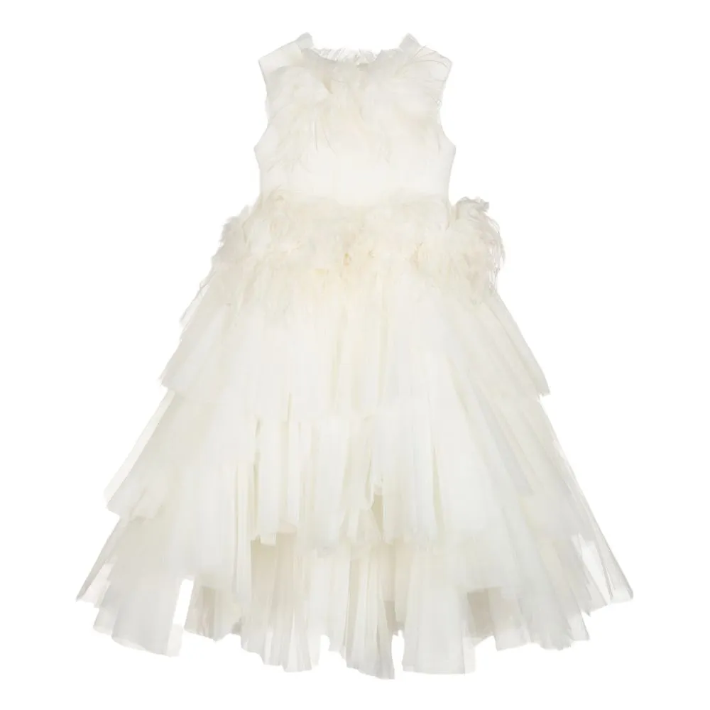 Cream Tiered Party Dress