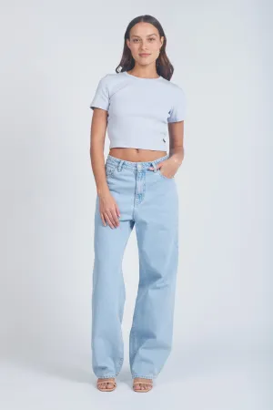 Donna Baggy Jeans Petite - Pebble Superlight Retro