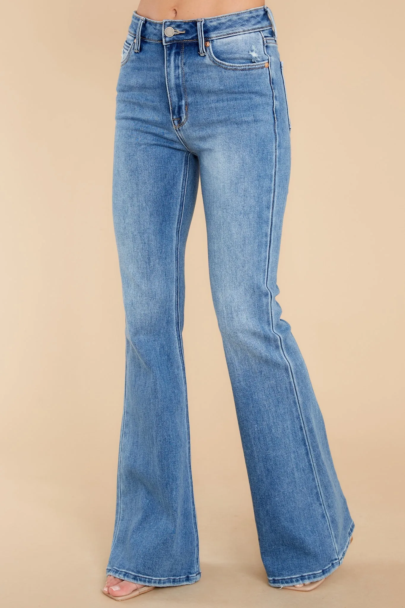 Down Memory Lane Medium Wash Flare Jeans