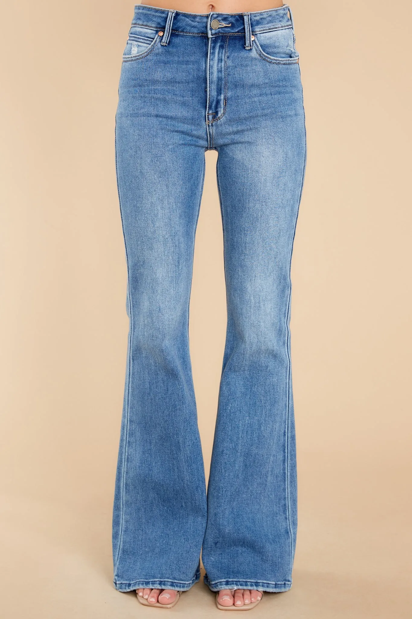 Down Memory Lane Medium Wash Flare Jeans