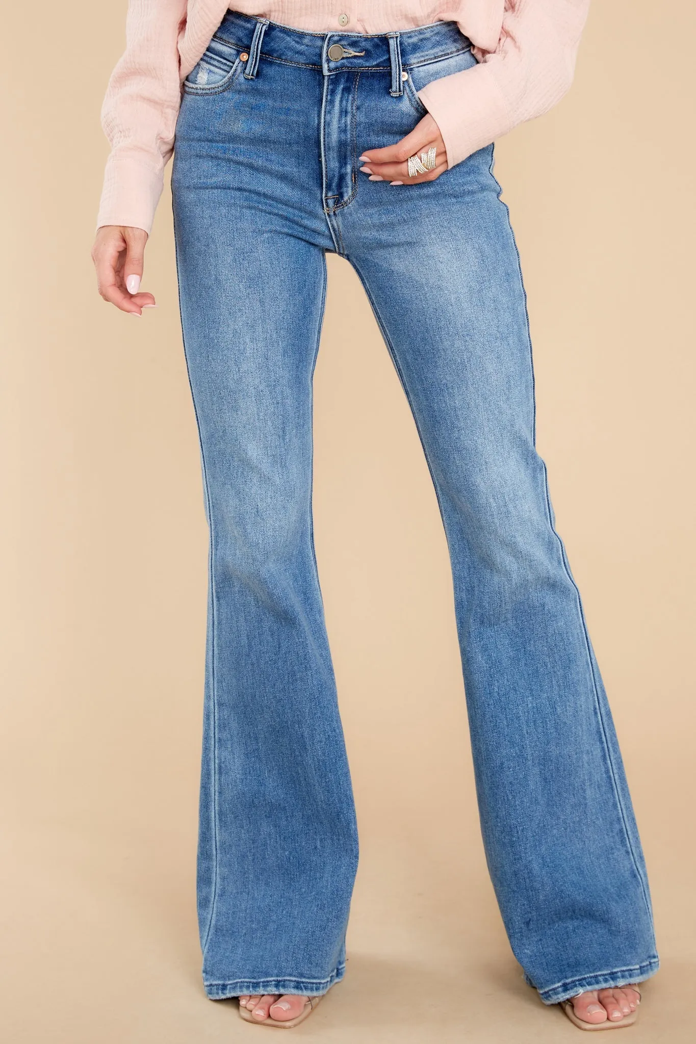 Down Memory Lane Medium Wash Flare Jeans