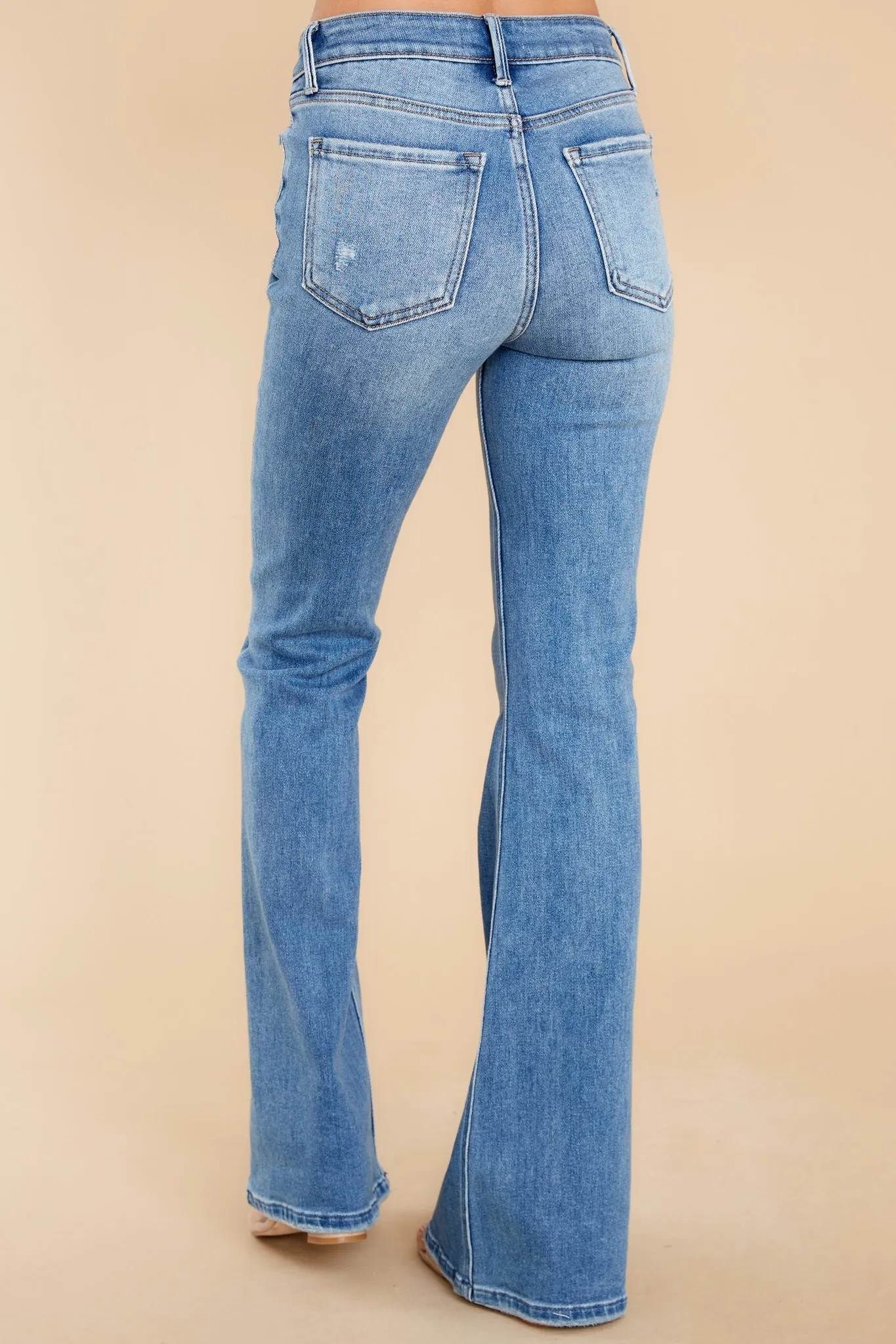 Down Memory Lane Medium Wash Flare Jeans