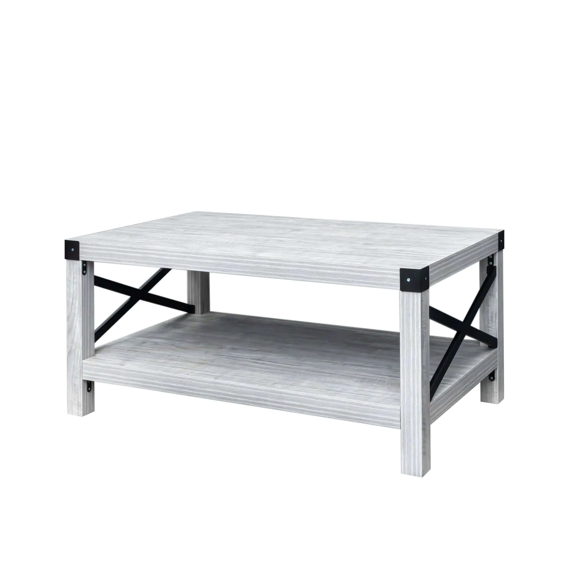 Elegant Plaid Grey Oak Coffee Table | Versatile & Durable