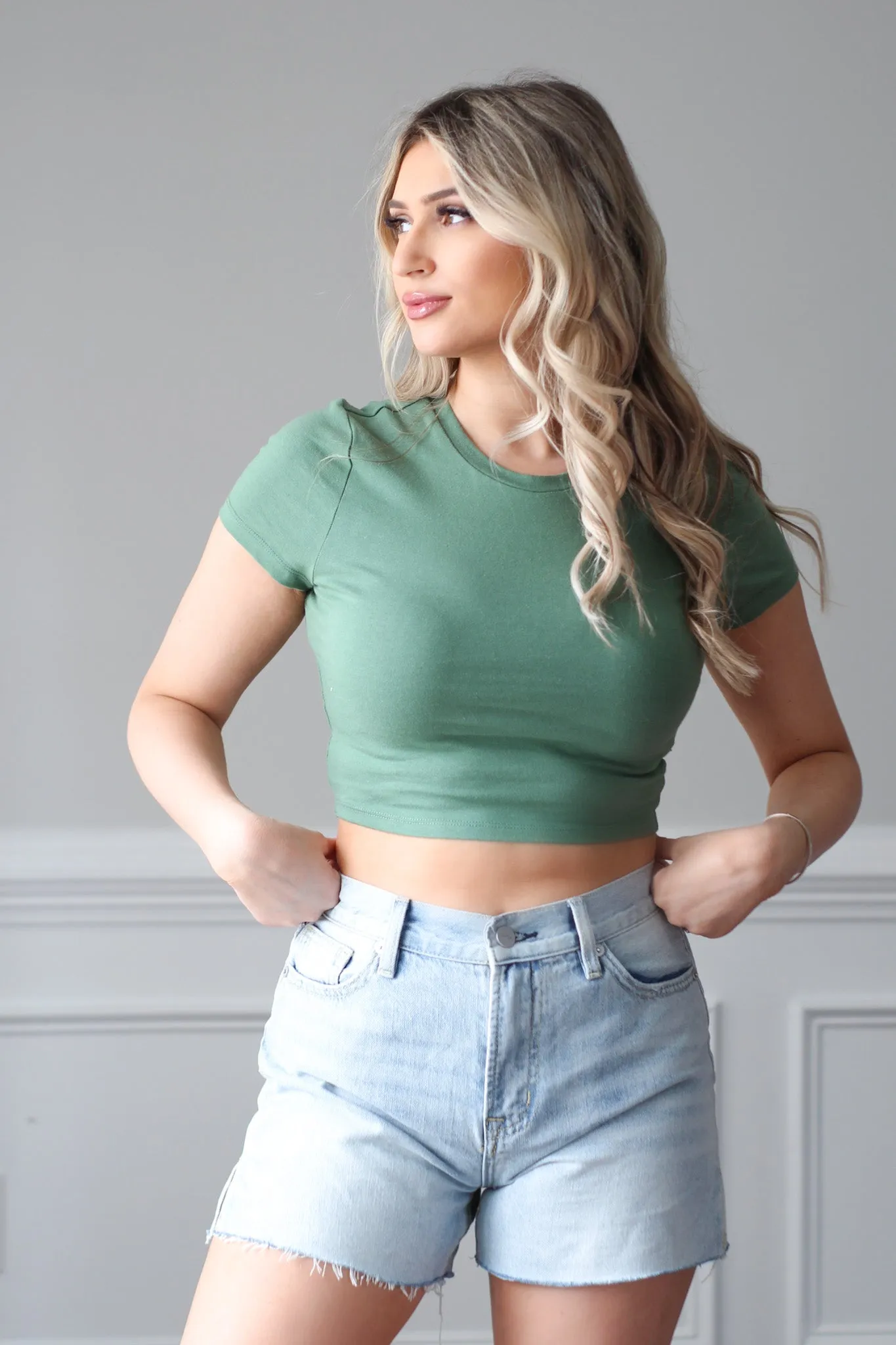 Essential Crop Tee - Fern