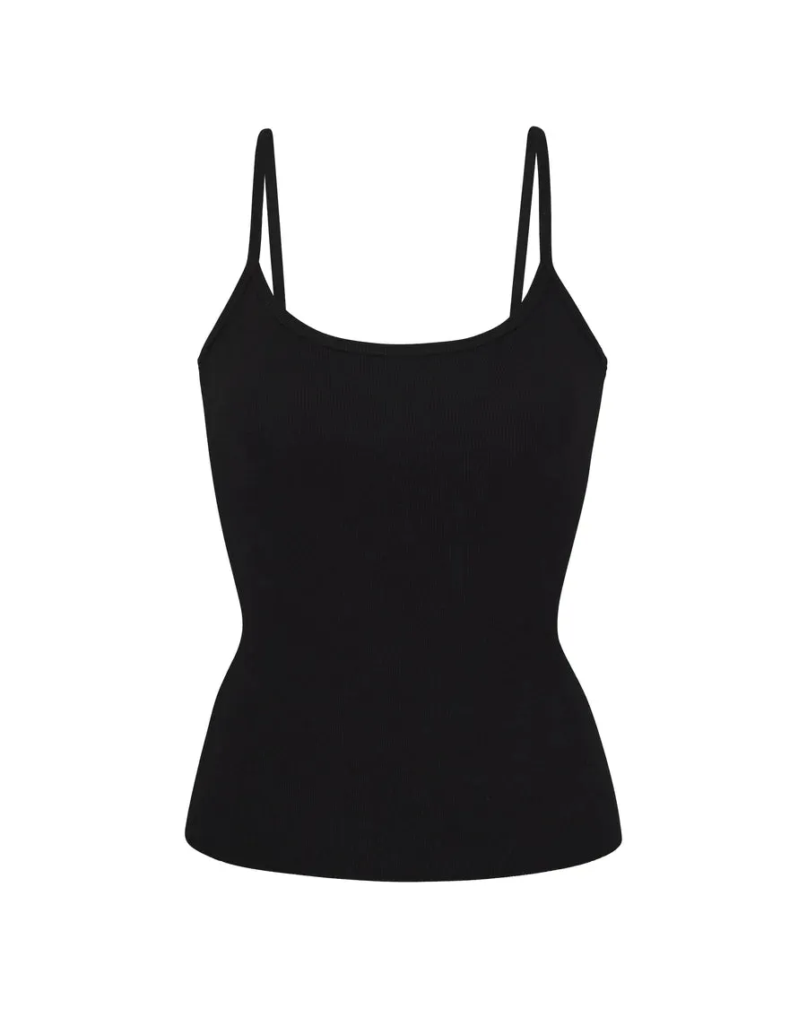 Eterne thin strap fitted tank black