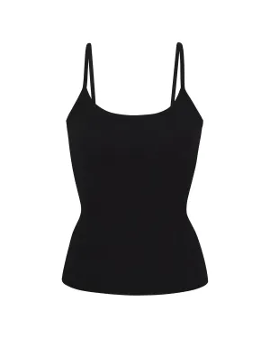 Eterne thin strap fitted tank black