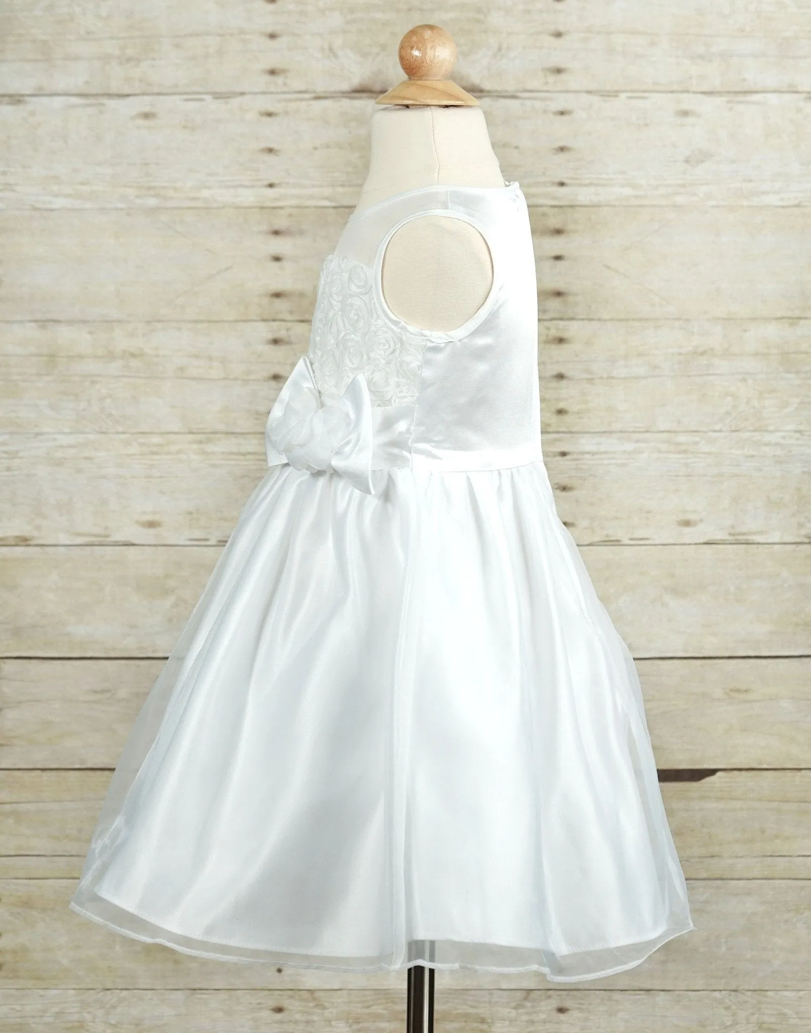 Eye-catching White Net and Silk Tulle Dress - White