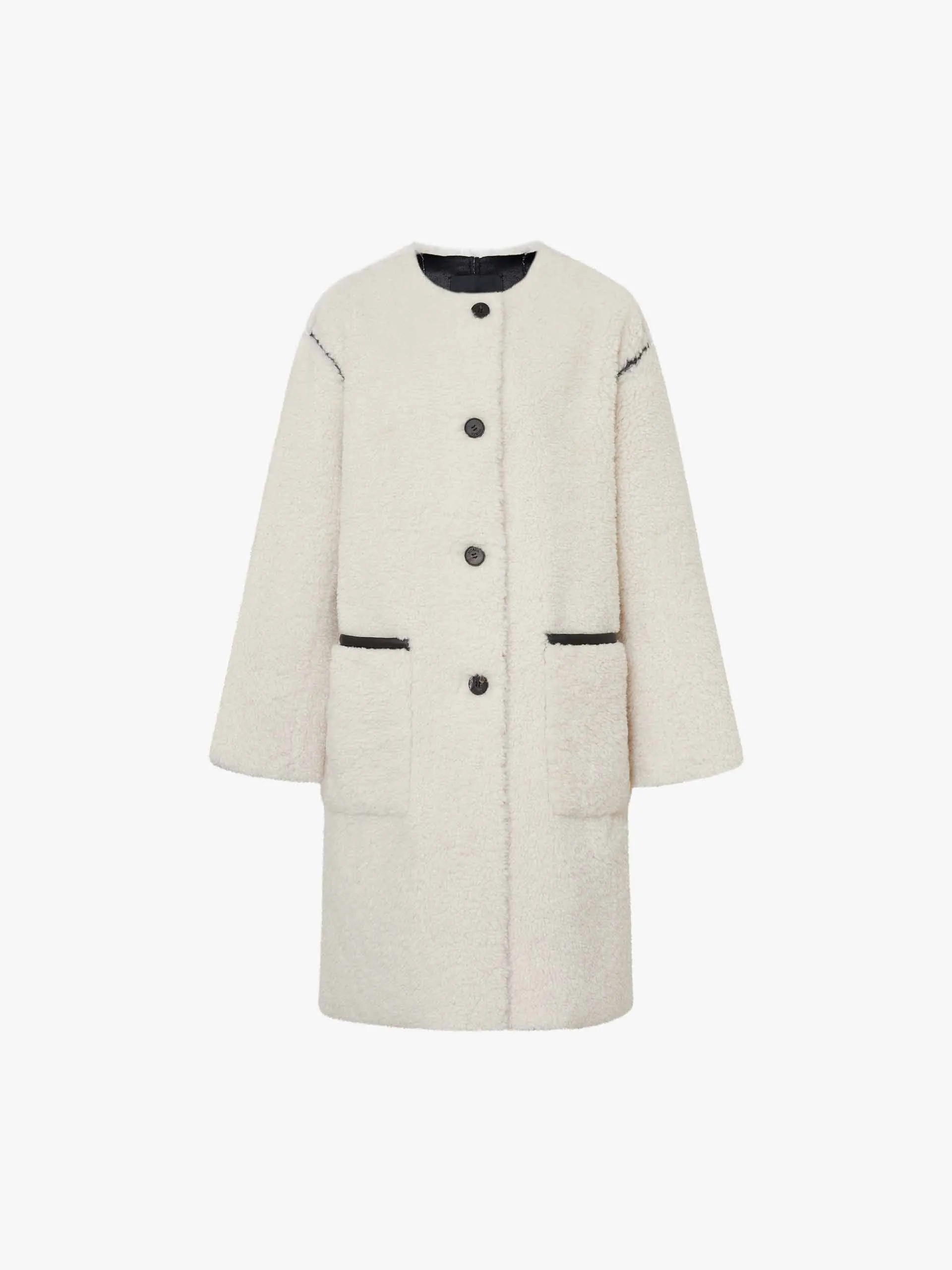 Faux Shearling Midi Coat