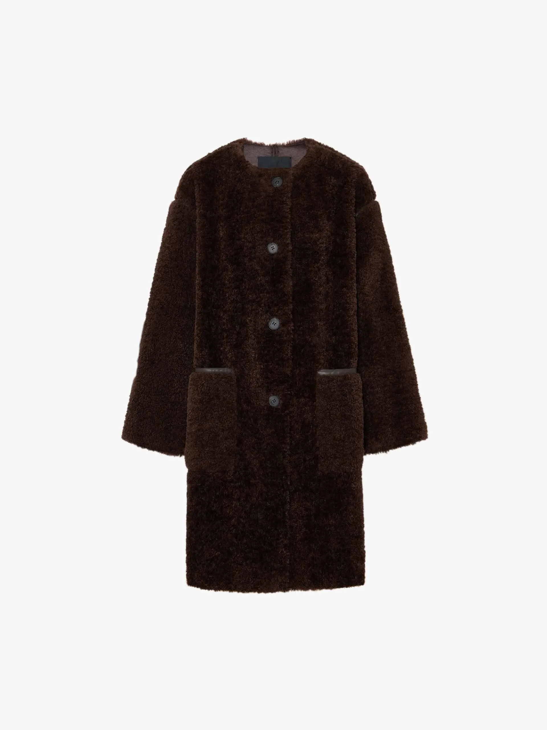 Faux Shearling Midi Coat