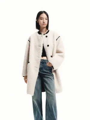 Faux Shearling Midi Coat