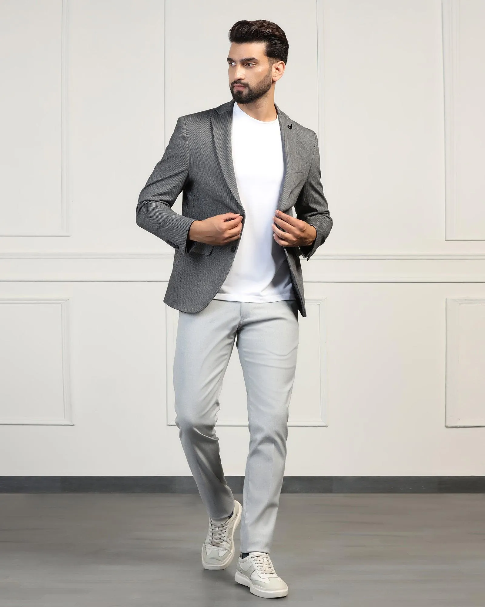 Formal Charcoal Textured Blazer - Artura