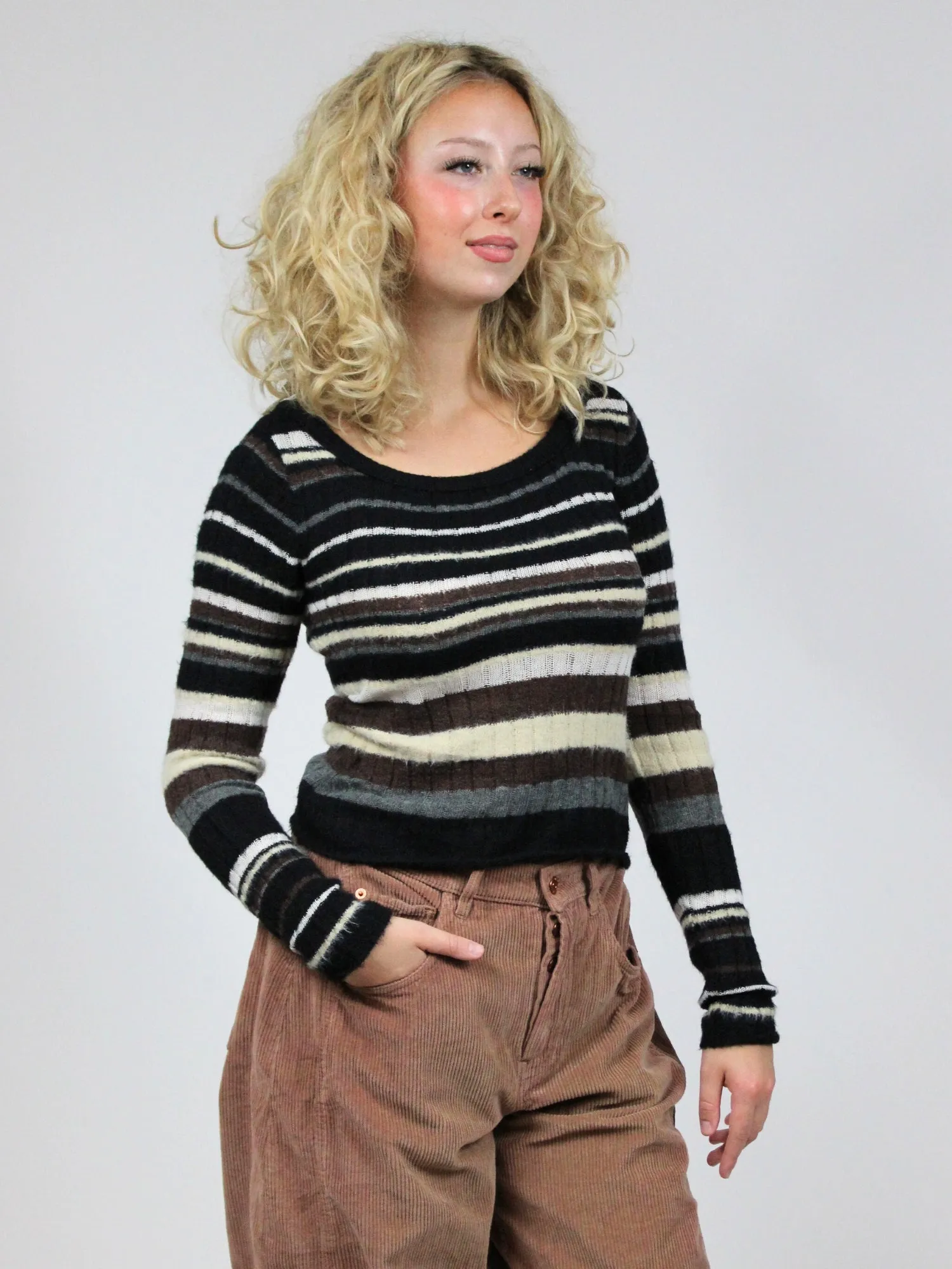 Free People Lumen Stripe Pullover Sweater