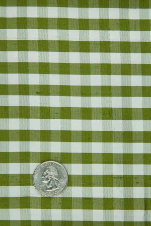 Green Moss Gingham Shantung 560 Fabric