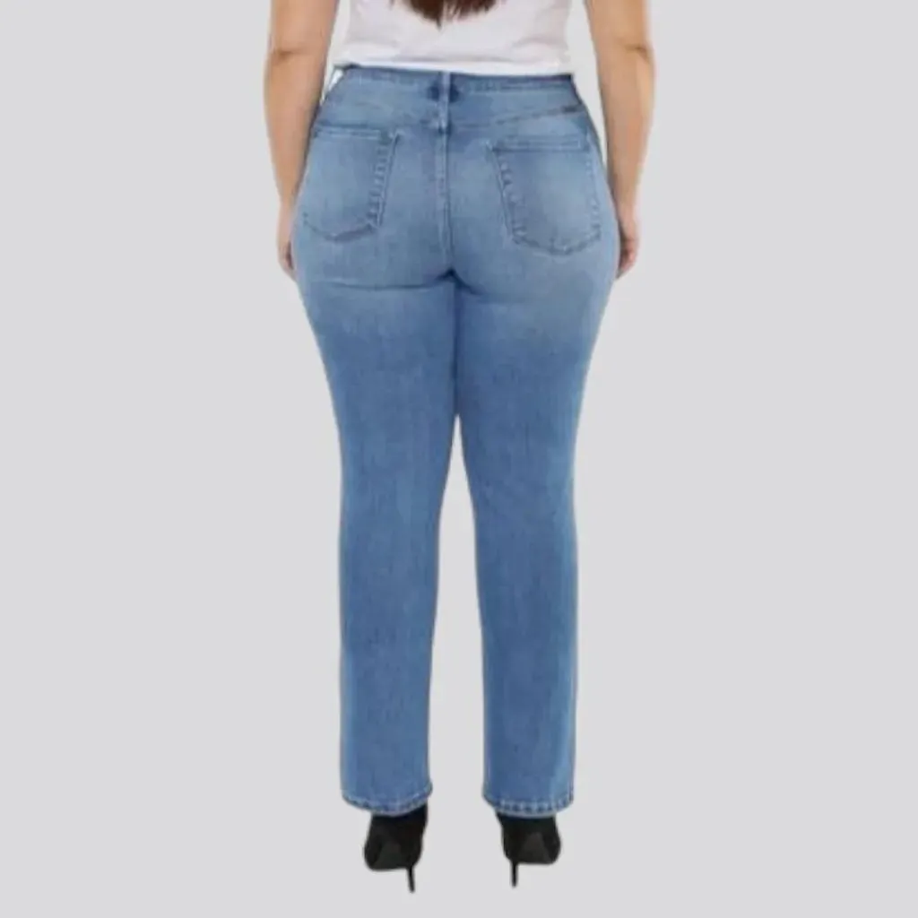 High-waist ankle-length jeans