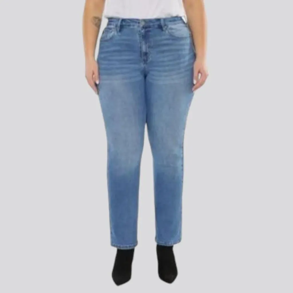 High-waist ankle-length jeans