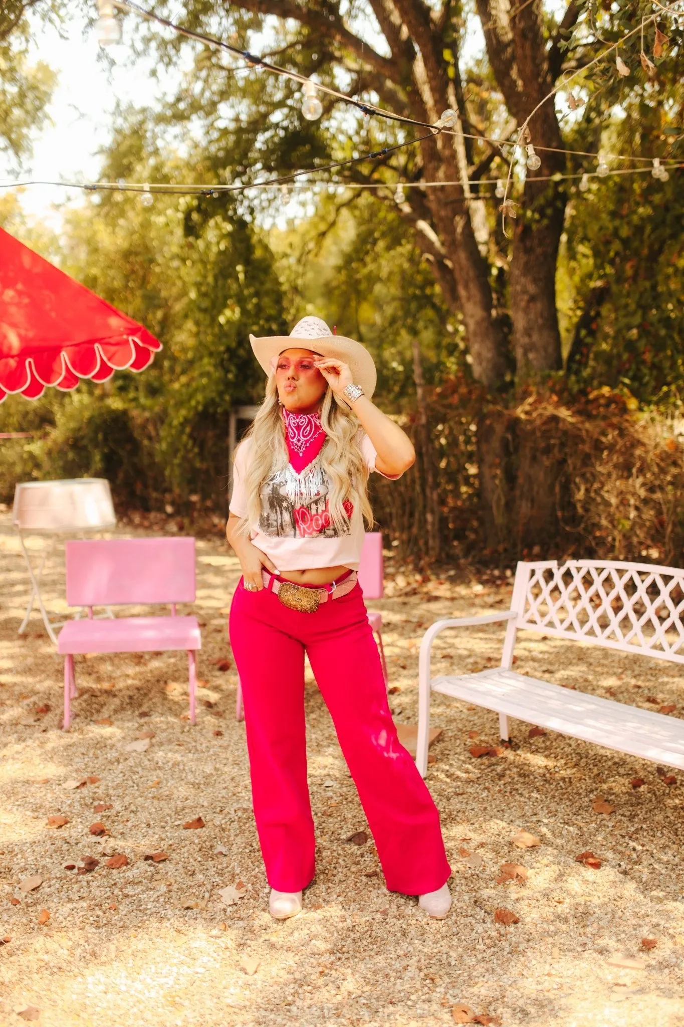 Hot Pink Wide Leg Jean