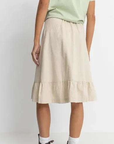 Jyoti Tiered Midi Skirt in Natural