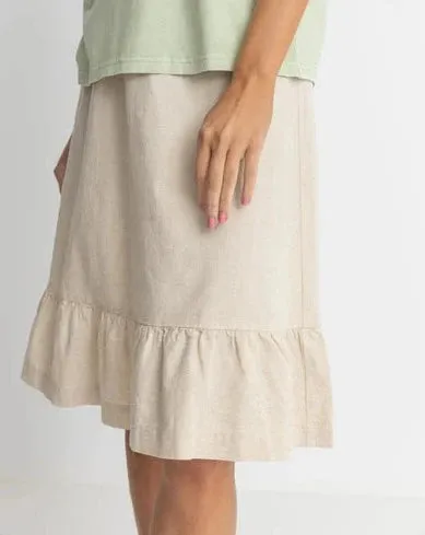 Jyoti Tiered Midi Skirt in Natural