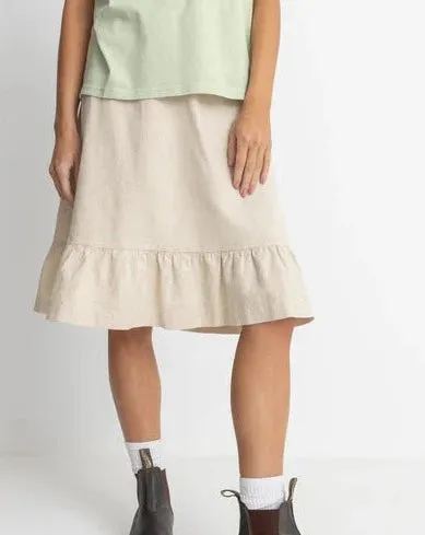 Jyoti Tiered Midi Skirt in Natural