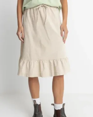 Jyoti Tiered Midi Skirt in Natural