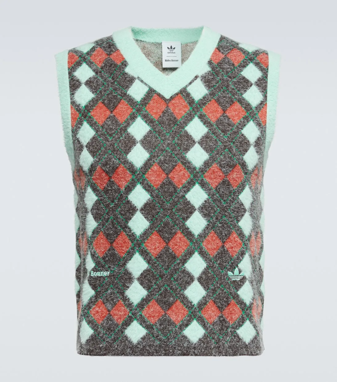 Knitted vest from collaboration with Wales Bonner Adidas, brown