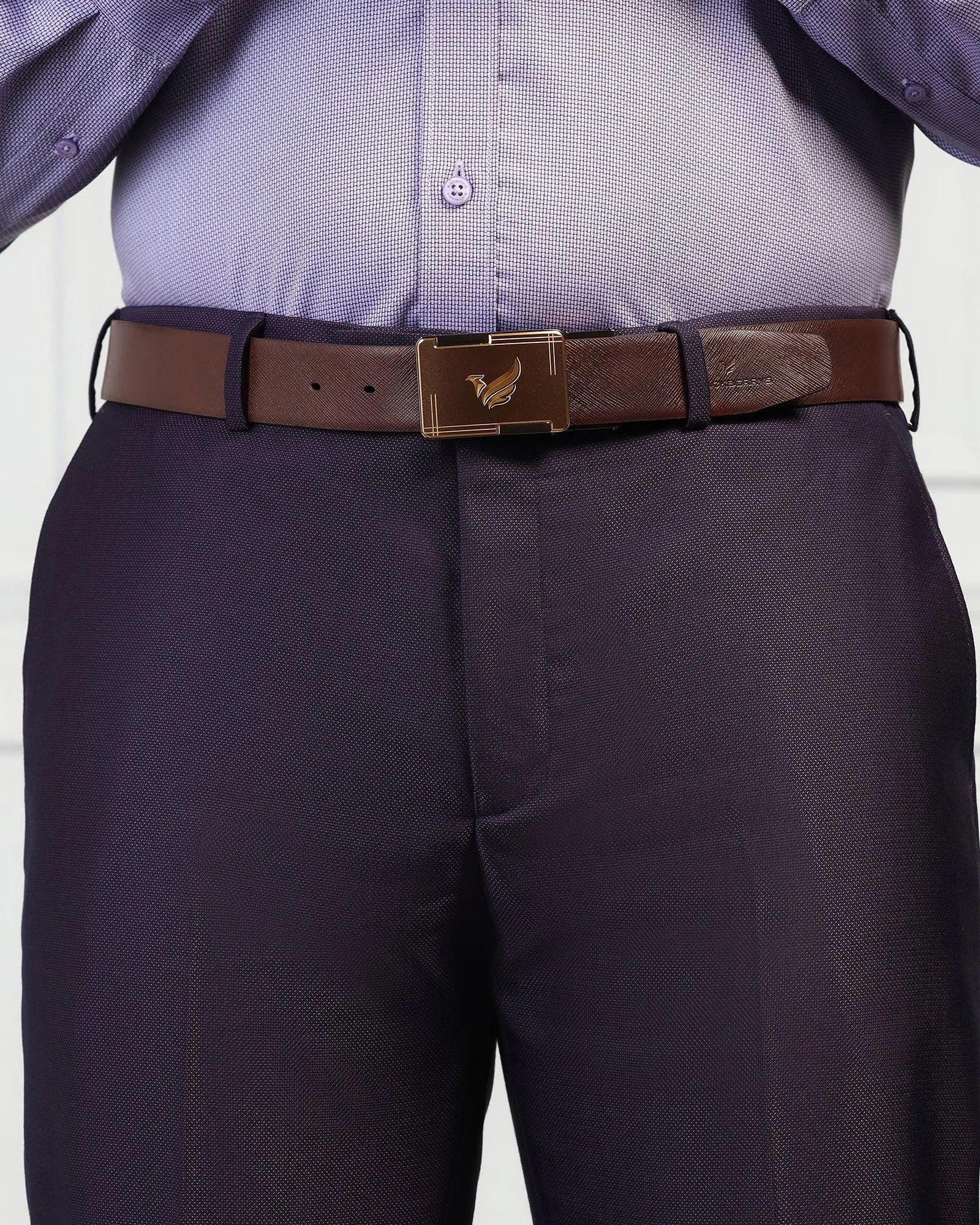 Leather Reversible Brown & Tan Solid Belt - Ulron