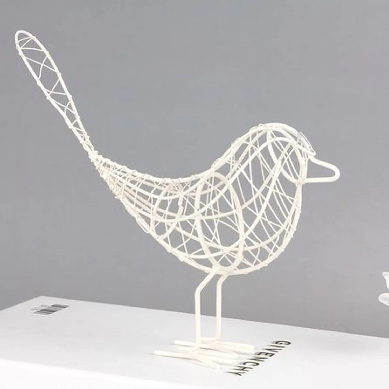 LIFEHAXTORE Metal Wire Black and White Bird Figurine | Beautiful Home Decor - (Pack of 2, Black and White)