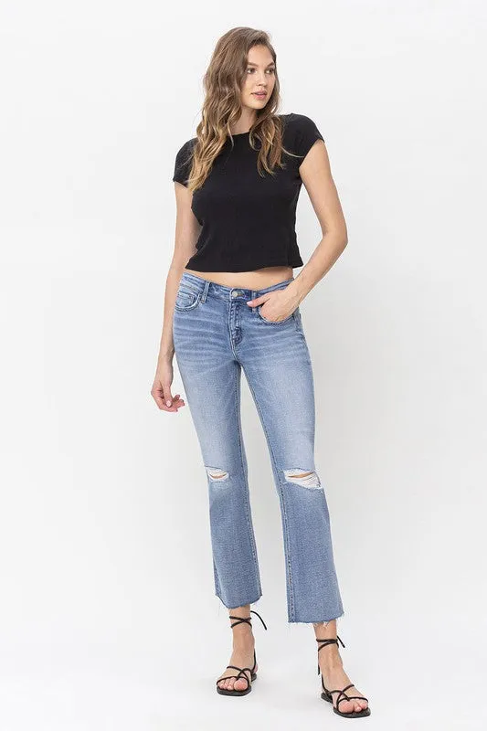 Mid Rise Kick Flare Jeans