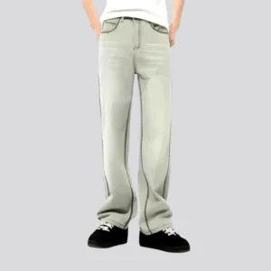 Mid rise straight-cut jeans for men