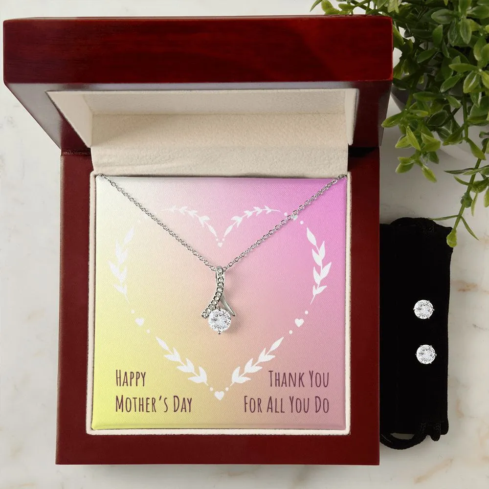 mothersdayitem-03 To My Mother -  Alluring Beauty Necklace and Cubic Zirconia Earring Set - Best Mother's Day Gift in 2023