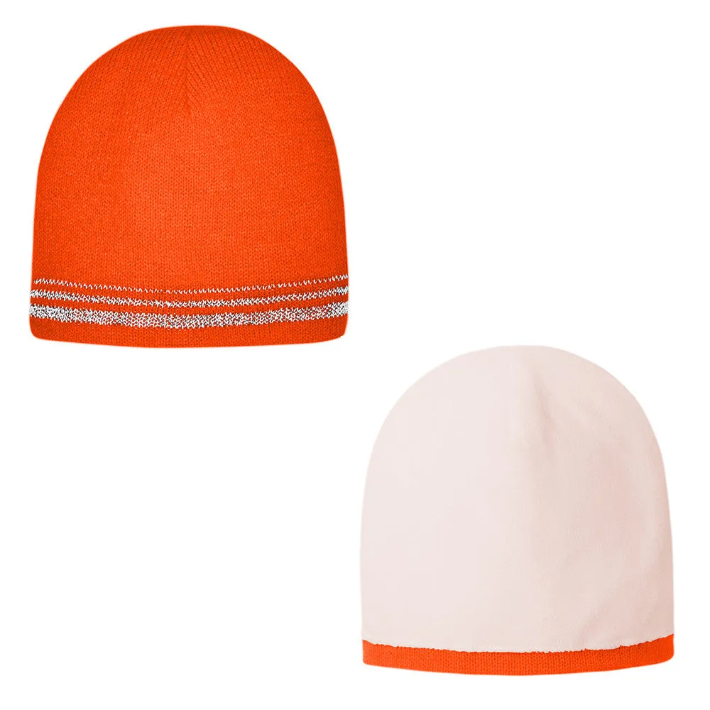 NEW! Fleece Lined Knit Reflective Beanie