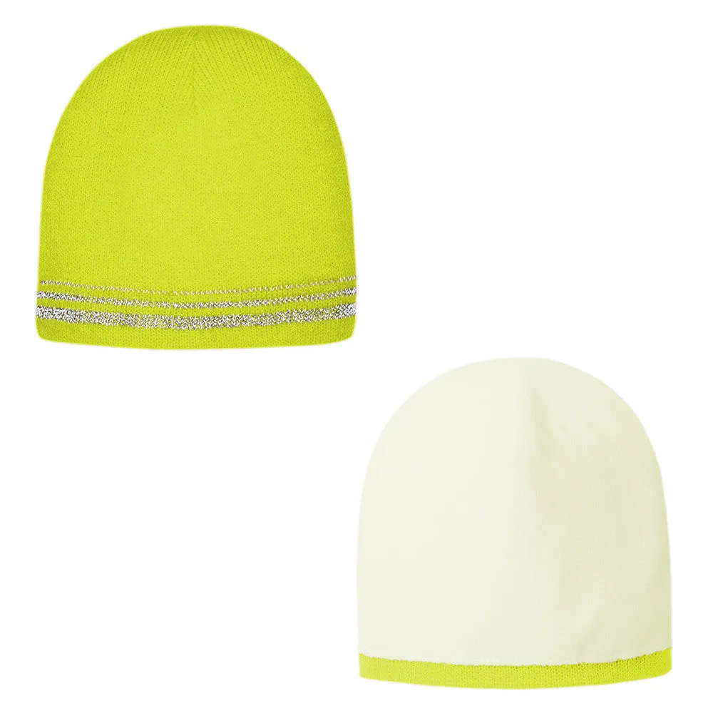 NEW! Fleece Lined Knit Reflective Beanie