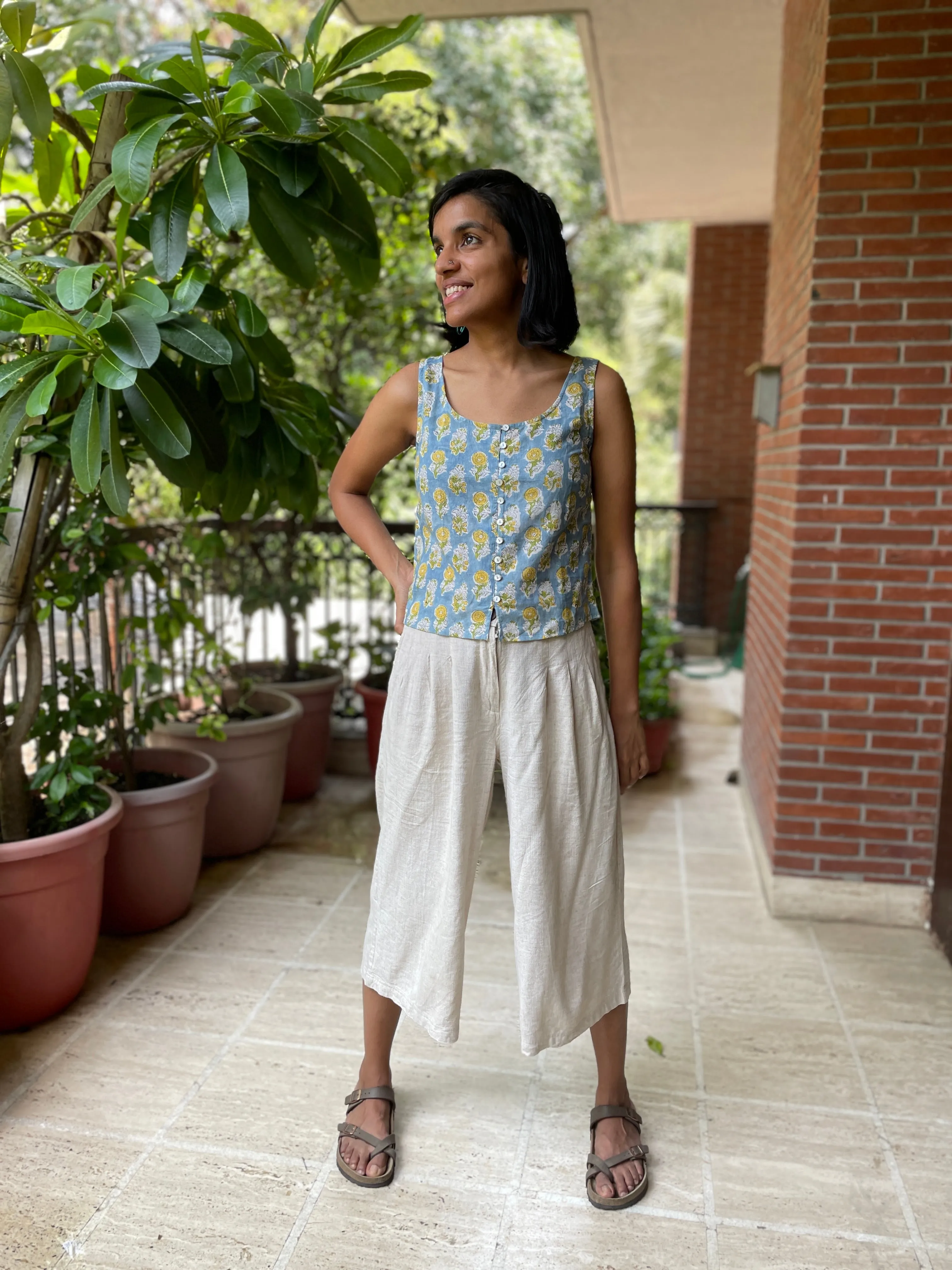 Pari Handblockprinted Short Top