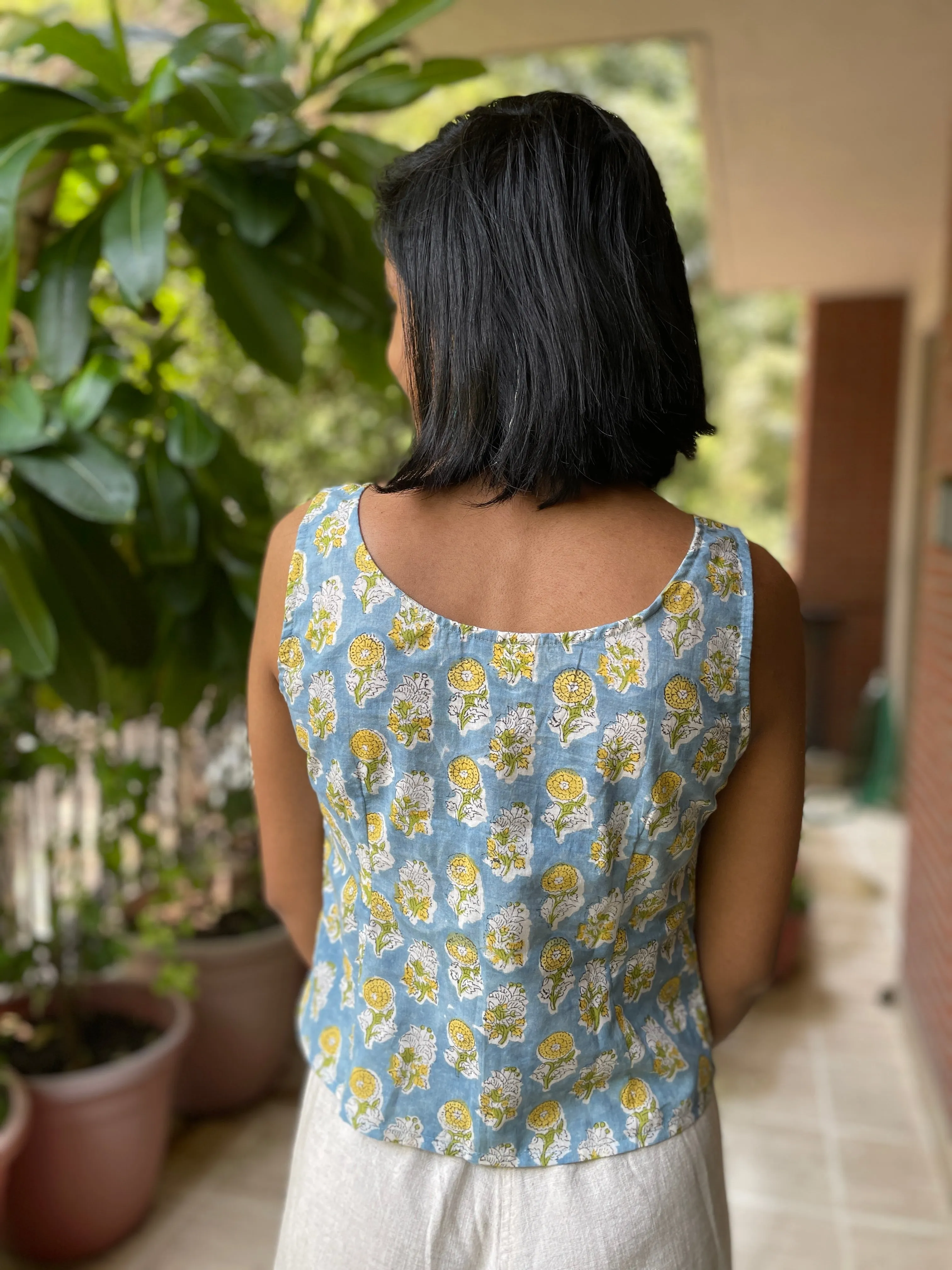 Pari Handblockprinted Short Top