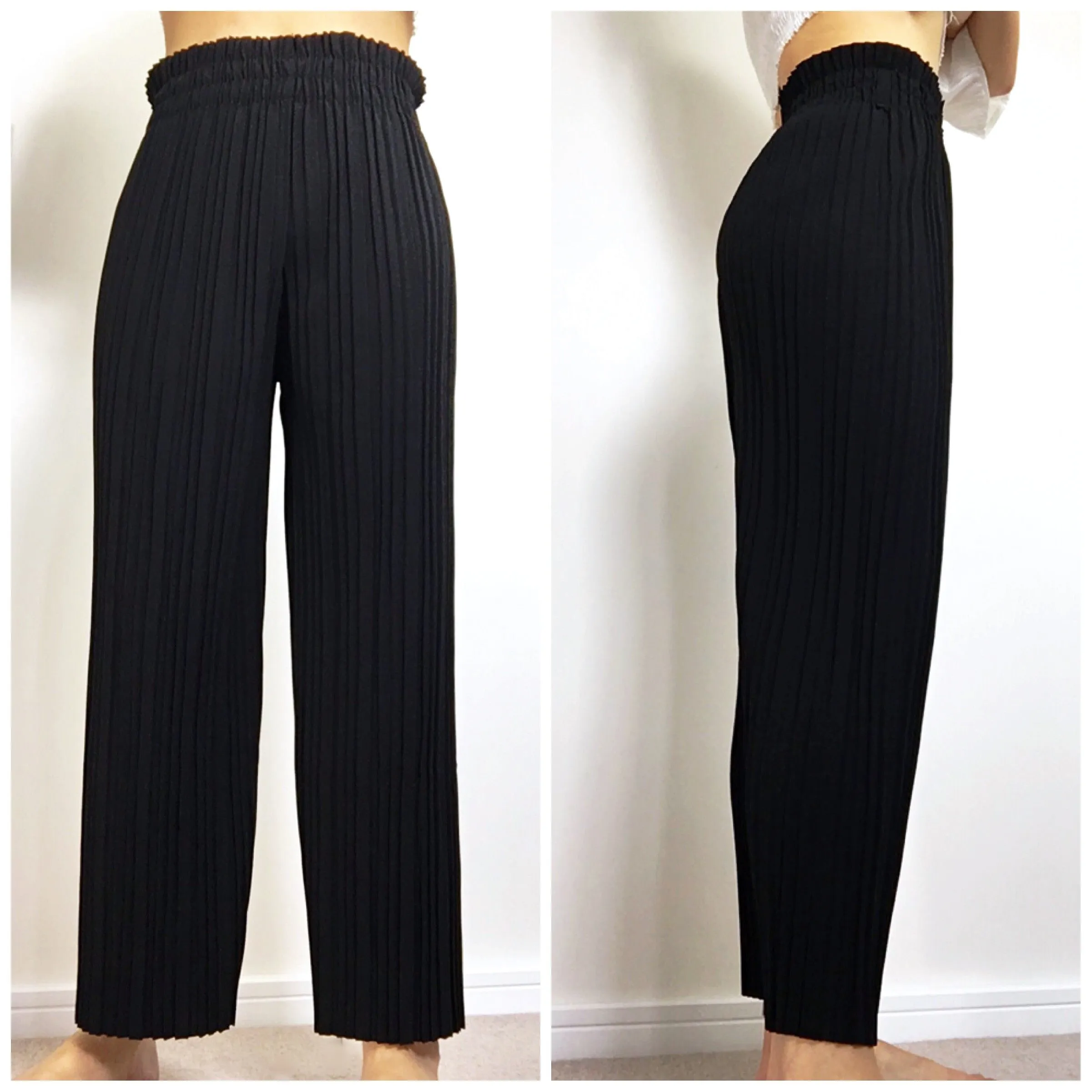 PLEATED SLIM CULOTTES PANTS TROUSERS