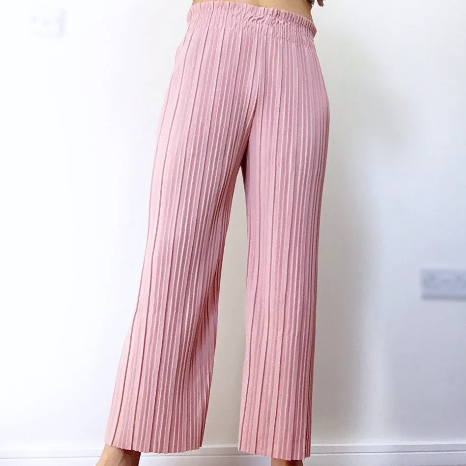 PLEATED SLIM CULOTTES PANTS TROUSERS