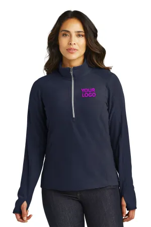 Port Authority Ladies Microfleece 1/2-Zip Customized Pullovers, True Navy