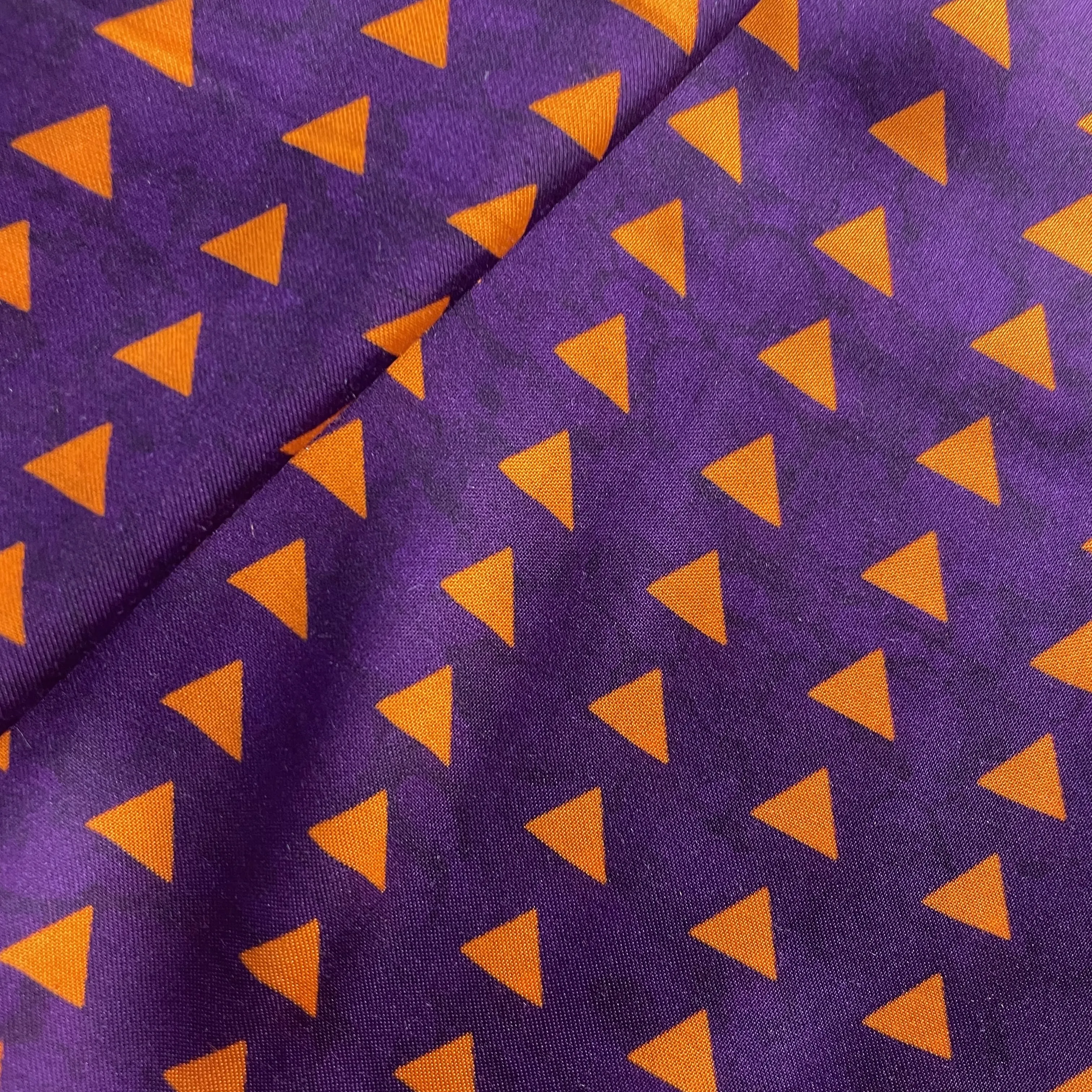 Purple Geomatrical Print Modal Satin Fabric 19971