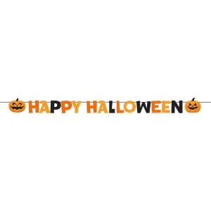 "Happy Halloween" Prestrung Ribbon Banner