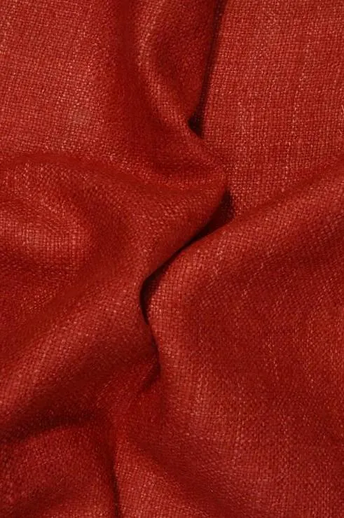 Red Orange Silk Linen (Matka) Fabric