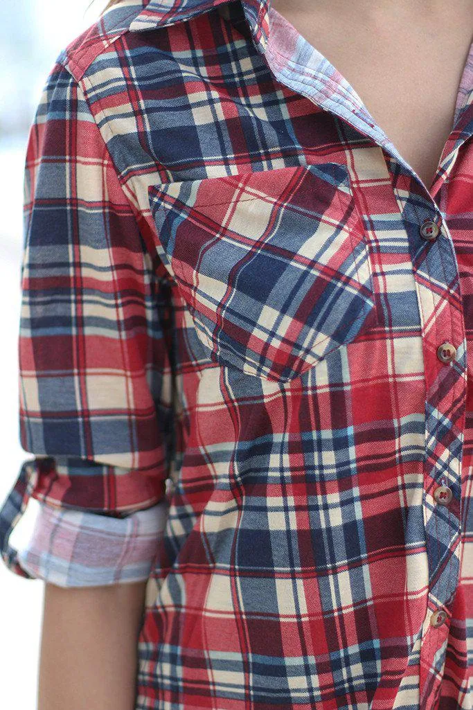 Rust Plaid Top