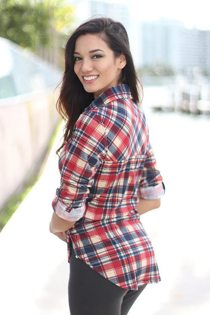 Rust Plaid Top