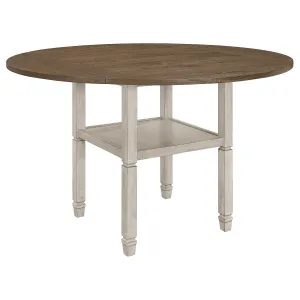 Sarasota Counter Height Table with Shelf Storage Nutmeg and Rustic Cream